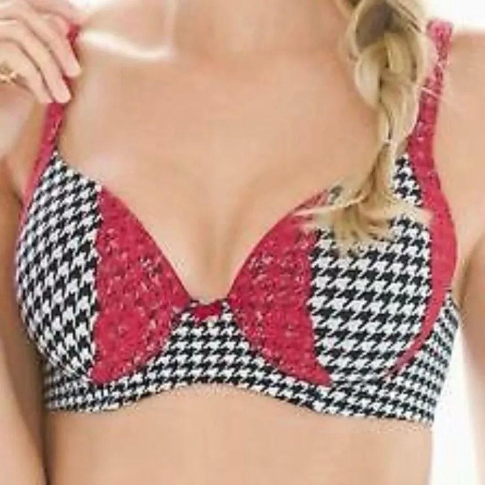 Soma Embracable Full Coverage Houndstooth Bra 38DDD Underwire